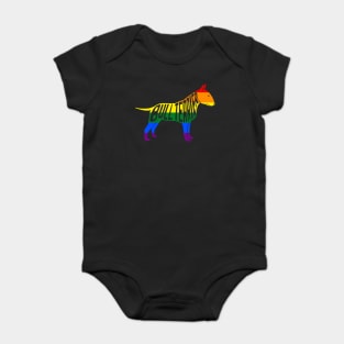 Rainbow Bull Terrier Pride - Pride Month - LGBT Gifts - Pride Flag Bull Terrier Baby Bodysuit